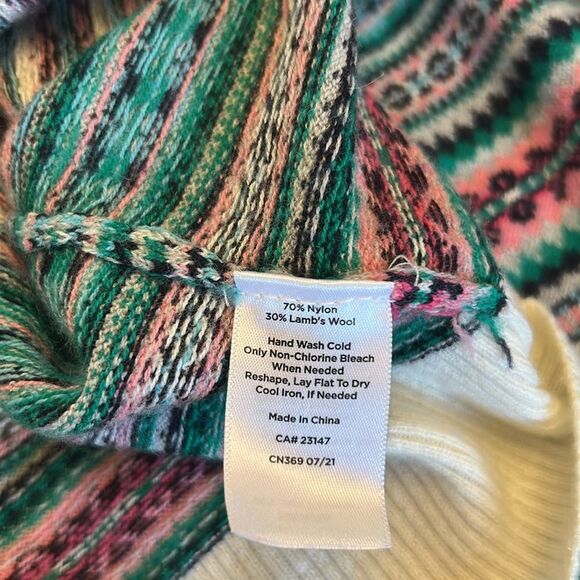 Talbots multicolored fair isle long sleeve sweater Size L EUC - Picture 7 of 8